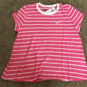 Pink and white striped Abercrombie kids